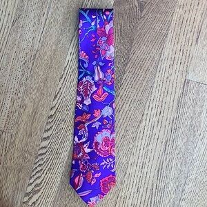 Hermes Purple and Pink Floral Tie